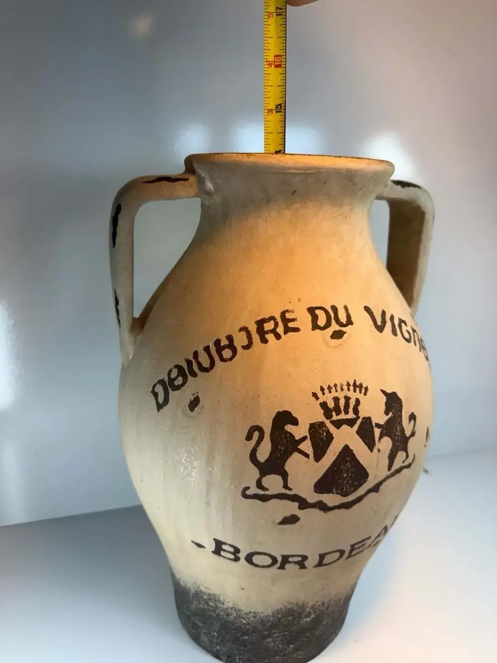 Domaine Des Vignobles French Wine Pottery Jar Amphora Vase Bordeaux